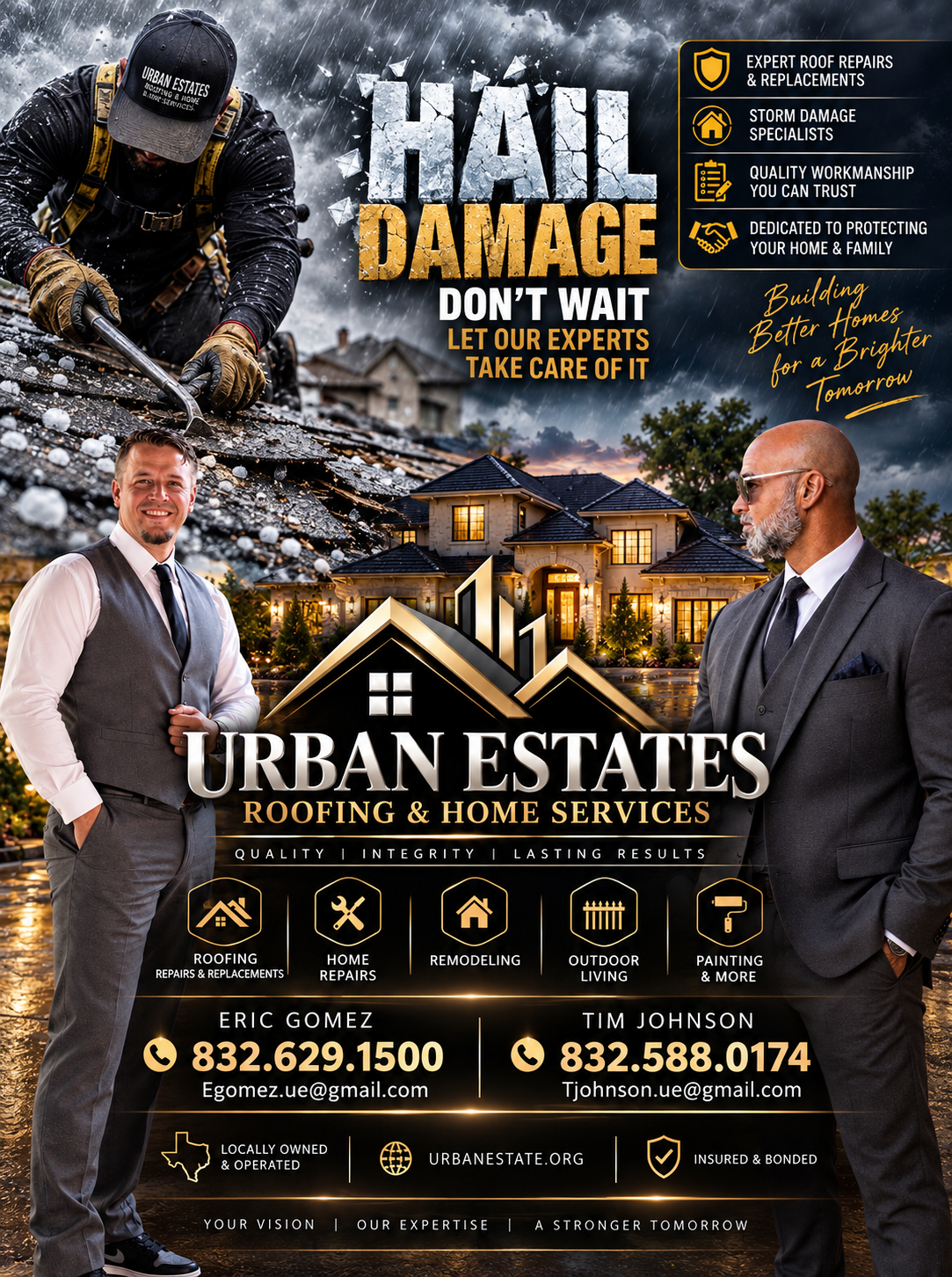 Urban Estates hail damage roofing service image